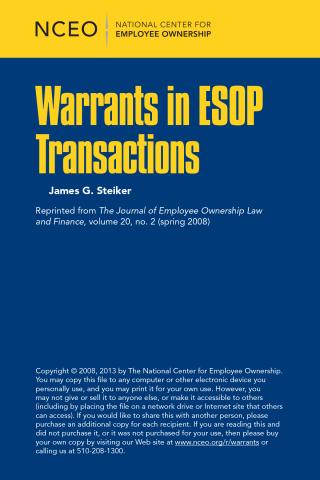 Product image for: Warrants in ESOP Transactions